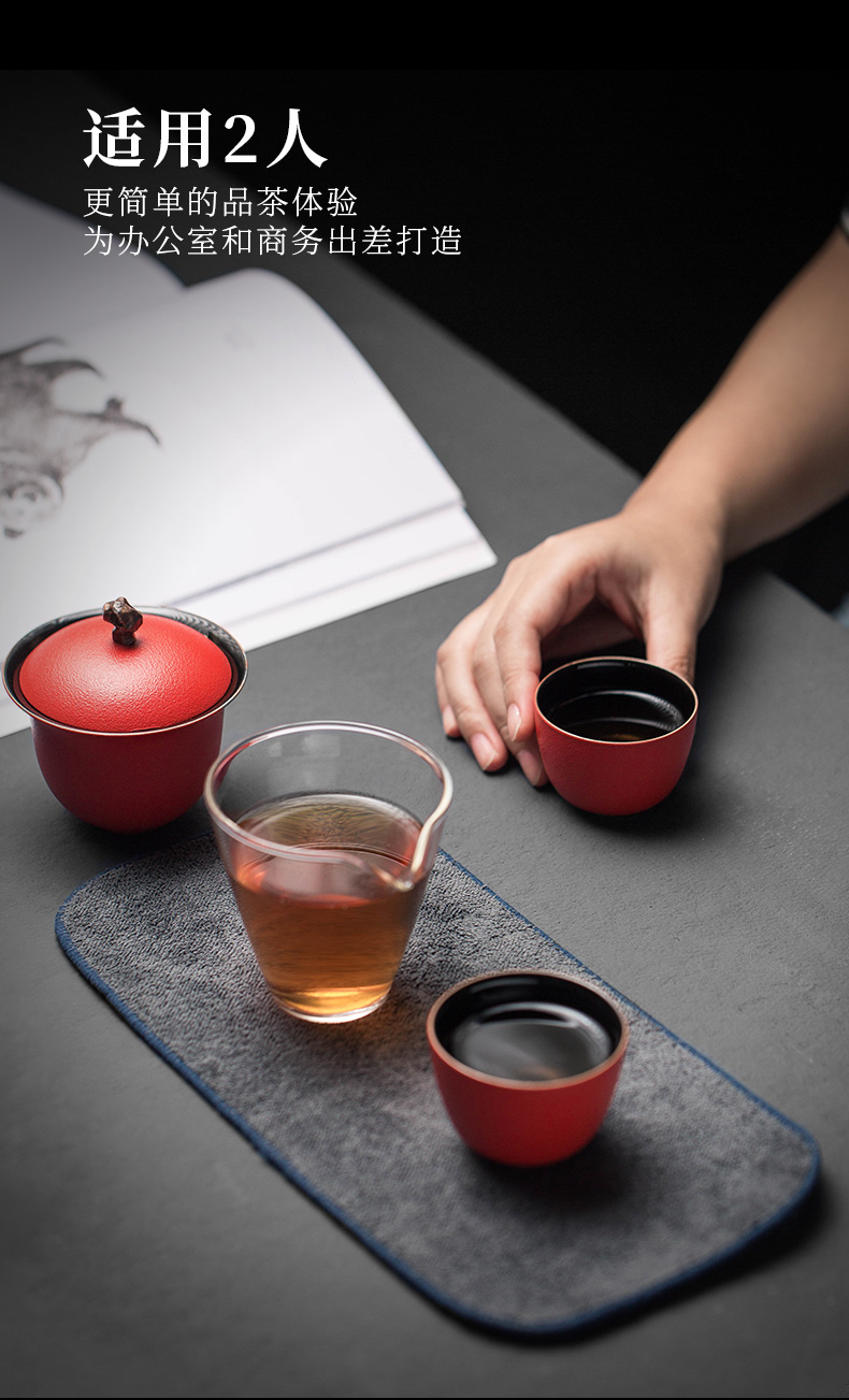 Evan ceramic portable crack cup travel kung fu tea set Japanese tureen suit contracted is suing small cups