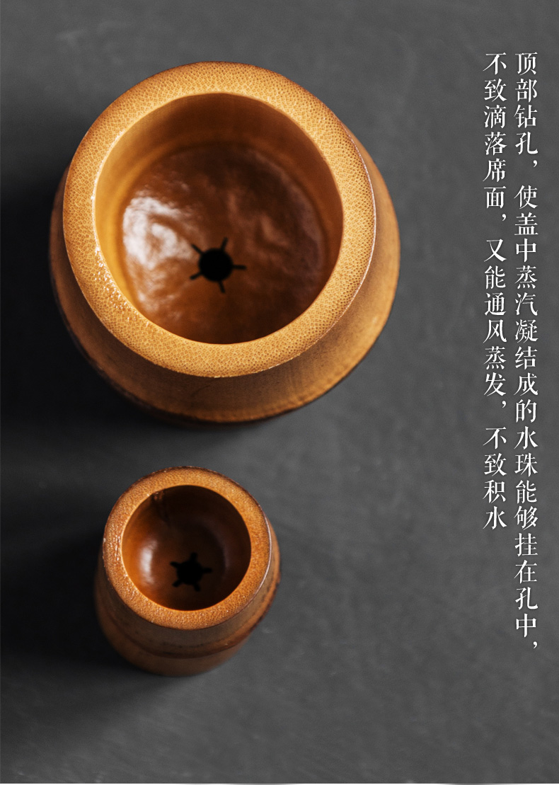 Nồi than cũ phủ tre làm thủ công vỏ tre Kung Fu bộ phụ kiện màu tím cát che trà lễ sáu quý ông trang trí bộ trà đạo