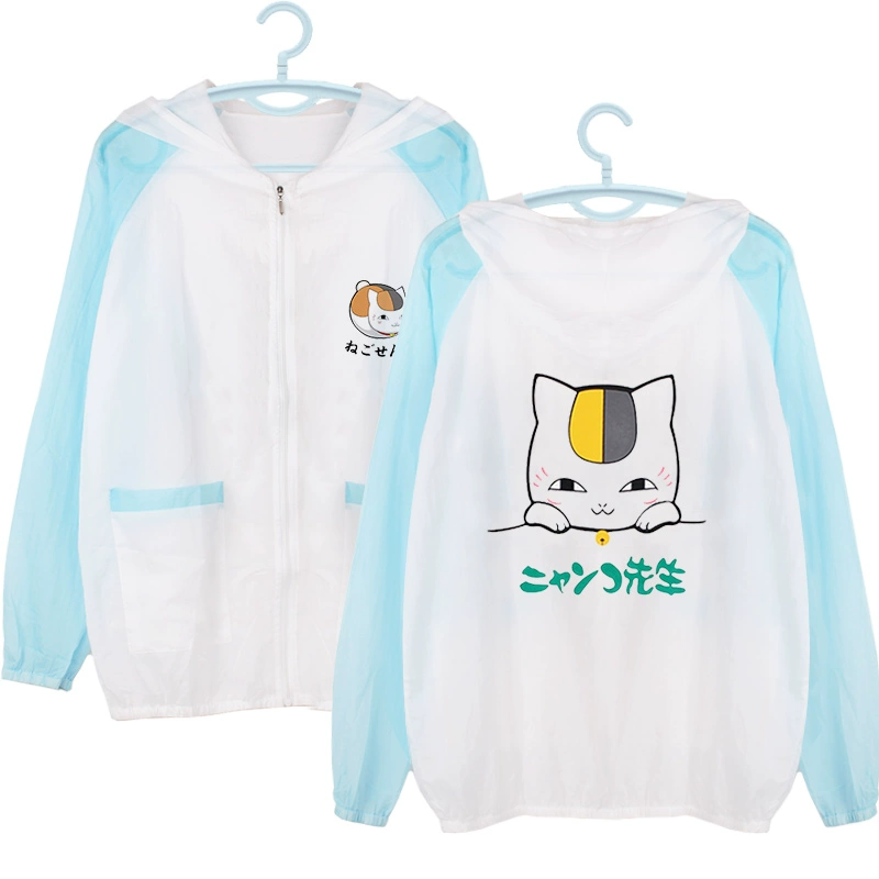Natsume Animation Những người bạn ngoại vi Tài khoản Niangkou Sansan Cat Giáo viên Mèo hai chiều Áo khoác mỏng mùa hè Quần áo chống nắng - Carton / Hoạt hình liên quan