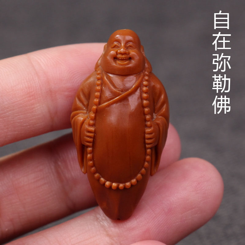 Su Gong Nangong olive core carving hand string Maitreya Buddha Single-seed handmade 20 large-seed olive Hu Wen play old oil core