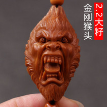 Su Gong olive core carving hand-carved Diamond monkey head play single seed men and women Collection boutique