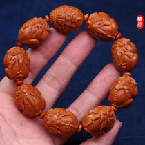 Su Gong olive nuclear carving lucky brave beast hand string old oil core pure hand carved olive Hu Wen playing male Lady