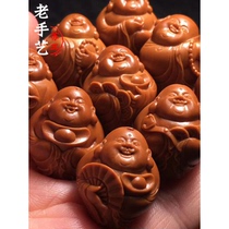 Olive nuclear carving eight treasures Maitreya hand string master hand-carved Wen bracelet boutique Mens Short Round