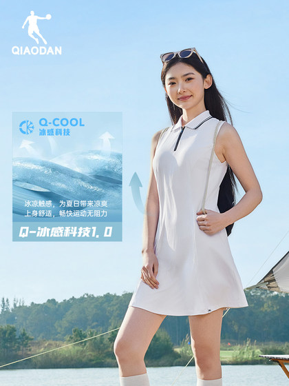 Jordan Sleeveless Polo Collar Ice-Ensensory Tennis Dress 여성 2025 Summer New A-Line 캐주얼 및 기화 가능