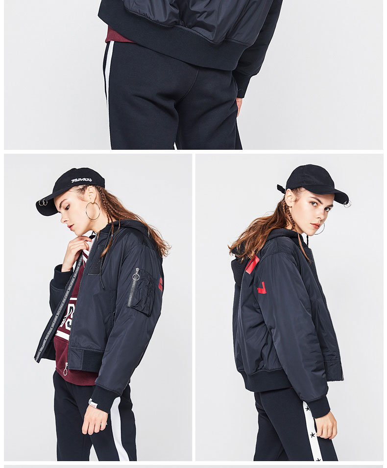 Quần áo cotton Jordan Baishang 2018 mùa đông mới dệt kim áo khoác trùm đầu áo chống thấm nước in áo ấm - Quần áo độn bông thể thao áo phao nam hàng hiệu