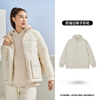 Кремово-белый клетчатый принт