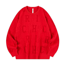 China Jordan Red New Years Full Print Fashion Sweater Winter New Mens Warm Casual Trendy Versatile Sweater