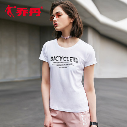 乔丹女装短袖T恤女2018夏季新款运动上衣圆领