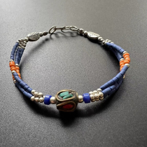 Nepalese handmade glass bracelet elegant fresh Tibetan silver and copper beads gift for girlfriends Tibetan versatile 10