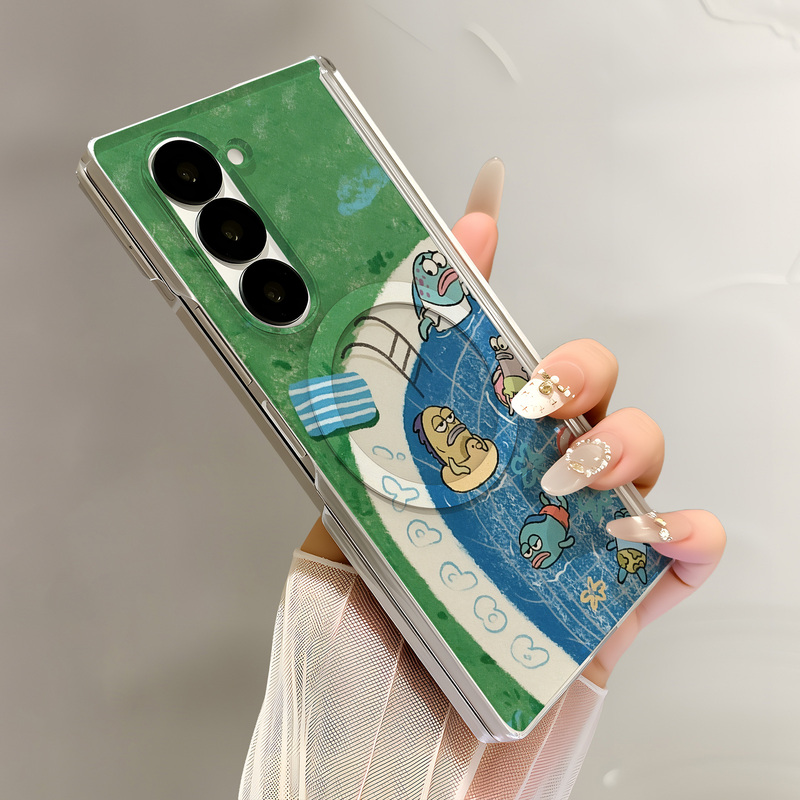 Hot Sale Suitable for Samsung Z Fold 8 Ultra/7/6/5/4 Phone Case Foldable Protective Cover New Dual Central Axis Back Wireless Magnetic Uv Transparent Case Full Protection Anti-Drop Abstract Swimming Pool Small Fish Hot Sale Suitable for Samsung Z Fold 8 Ultra/7/6/5/4 Phone Case Foldable Protective Cover New Dual Central Axis Back Wireless Magnetic Uv Transparent Case Full Protection Anti-Drop Abstract Swimming Pool Small Fish