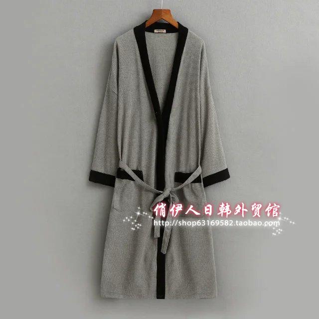 Nhật bản kimono áo choàng tắm nam cotton gown mùa hè phần mỏng dài tay áo choàng tắm nam mùa xuân và mùa thu đồ ngủ XL