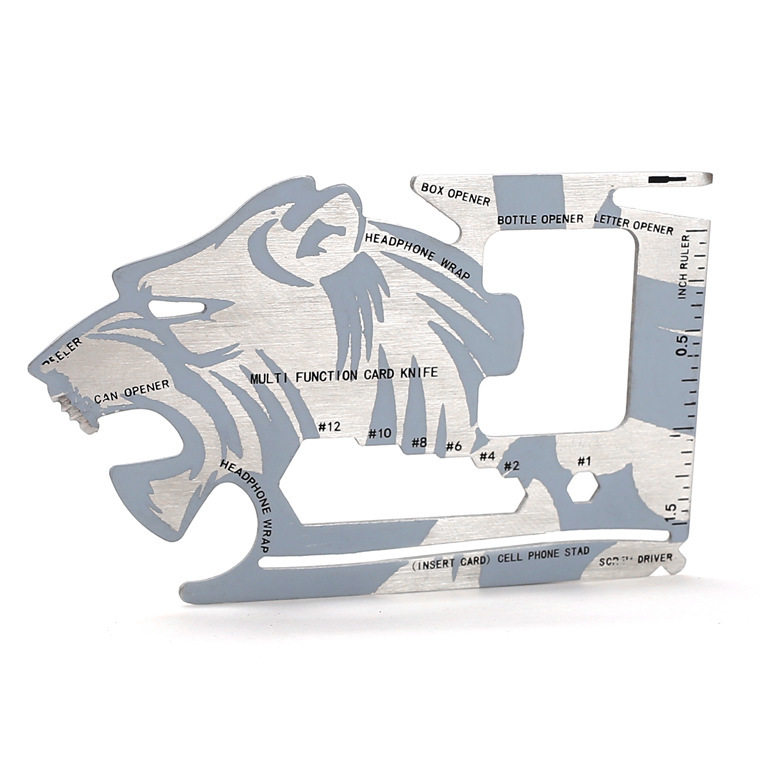 Lion Head EDC Pocket Card Tool Stainless Steel Multifunction Card Knife Outdoor Courtwork Multifunction Tool Card