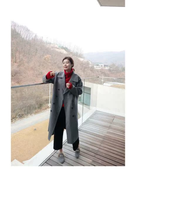 [Hàn Quốc đích thực] Phụ nữ mới dài bằng tay áo len cashmere áo len 3803 - Trung bình và dài Coat áo dạ nữ đẹp