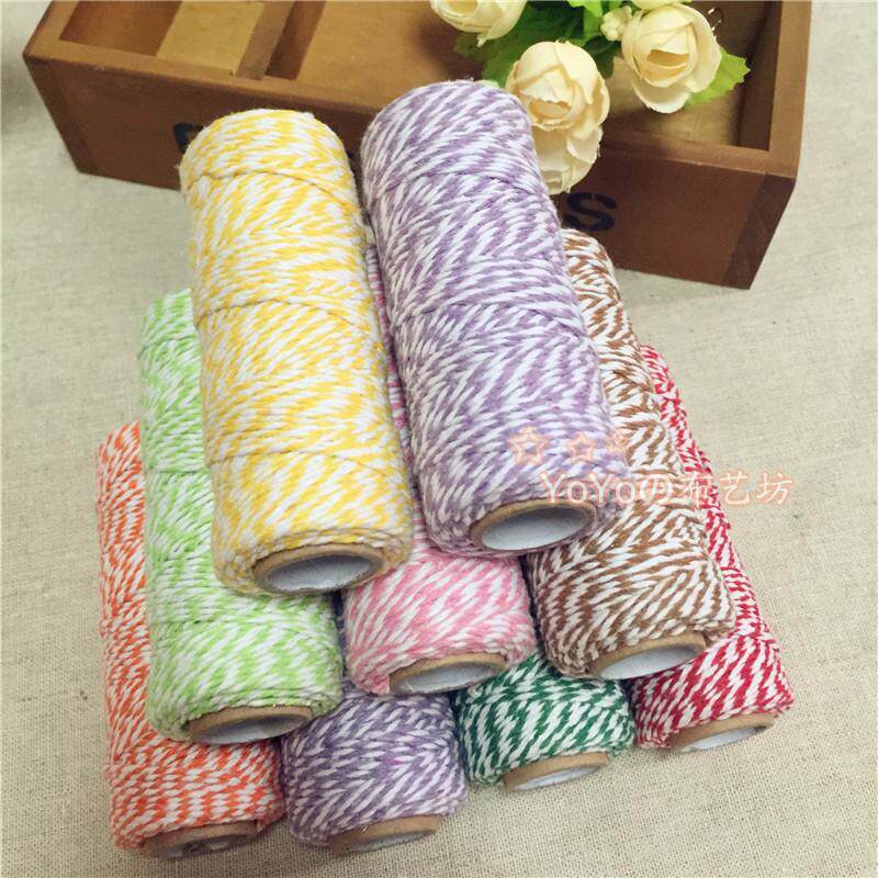 50 meters colorful rope fine cotton thread gift gift decorative rope diy ribbon Christmas handmade packaging binding rope