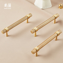 Lengthened brass cabinet door handle minimalist Nordic American light lavish cabinet drawers wardrobe pure copper super-long gold handle
