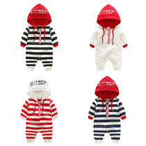 Seven female baby jumpsuit male baby 0 Net Red 3 spring and autumn dress 6 Months 1 year old outer set baby out to hug clothes