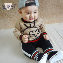 Mummy kiss Belle Baby Sweater Girls Boys Baby Sweater High Neck Autumn and Winter Thick base shirt