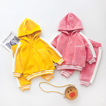 Baby Child children who clothes suit boys baby clothes girls chao yang gas spring chun qiu zhuang 0 autumn and 1-year-old