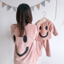 Baby children Spring and Autumn suits one-piece clothes baby flannel padded pajamas warm coral velvet boys and girls