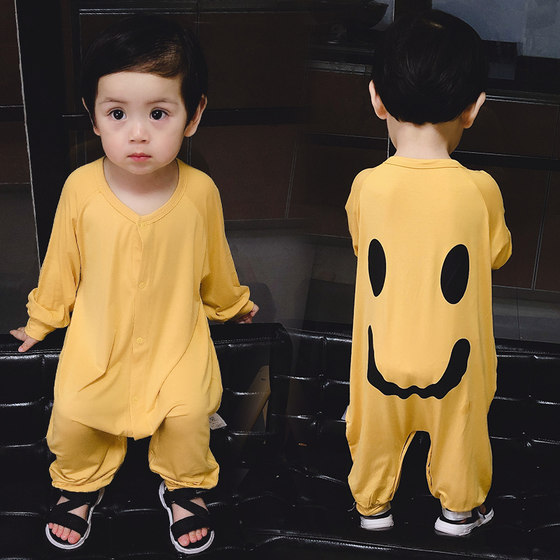 Beilele baby children's one-piece clothes, thin baby pajamas set, boys' summer clothes, spring and autumn air-conditioned clothes