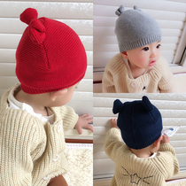 Winter men and women baby bear ear knitting Joker solid color hat baby Summer warm wool hat cap cap