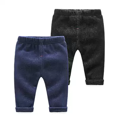 Baby girl children spring and autumn clothes male baby plus velvet pants big pp spring and autumn suit 0 year old 1 child 2 Boys 3