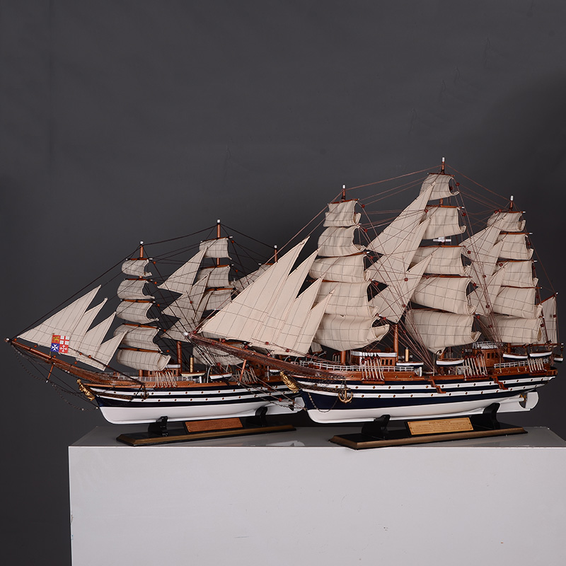 Wooden simulation sailing boat model ornaments Wespucci No 90cm large solid wood boat model craft boat gift