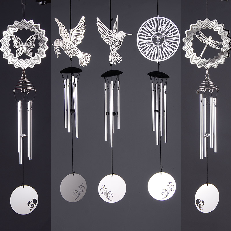 Metal music wind chimes European and American home decoration wall hanging girl birthday gift 18 inch metal 4 aluminum tube decorative wind chimes