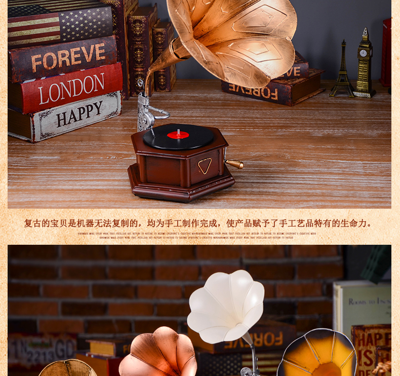 đầu đĩa than dual	 Máy ghi âm cổ điển Máy ghi âm thanh sắt Trang trí máy ghi âm retro mô hình máy quay phim đen - máy ghi âm - Máy hát 	máy nghe nhạc đĩa than mini