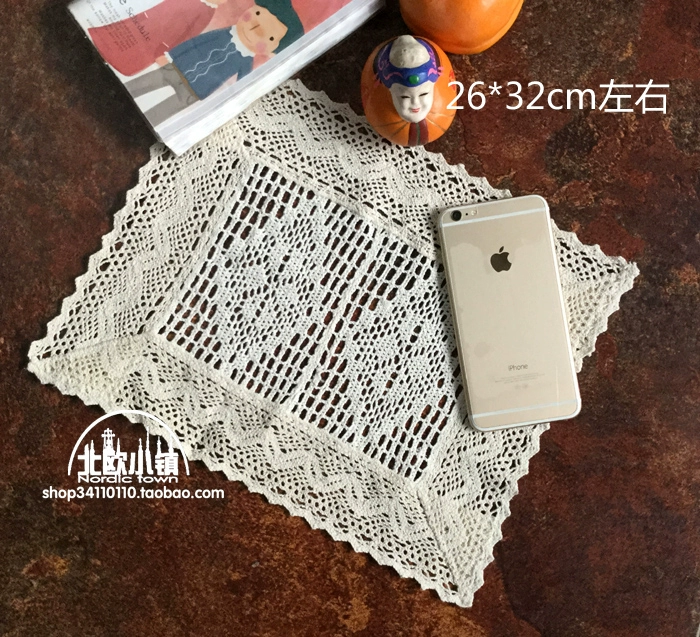 Bông rỗng giả crochet vườn vải khăn trải bàn bàn cà phê khăn trải bàn khăn che placemat cạnh giường vải đồ dùng pad