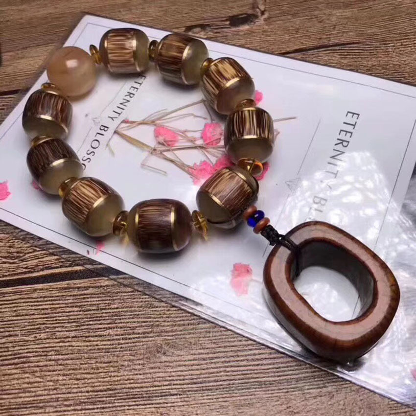 Natural angle inlaid with gold bamboo barrel bead bead candle bead candle X