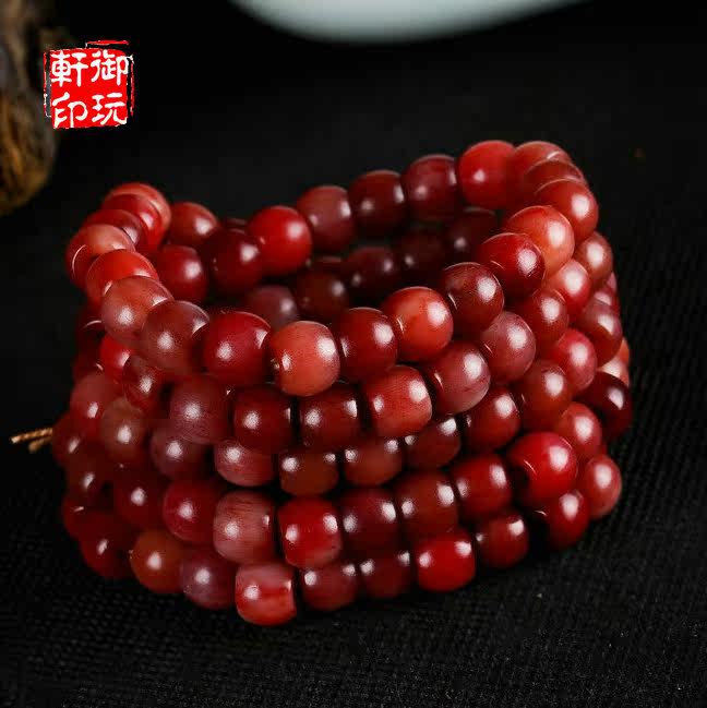 Natural camel bone drum bucket beads rosary bracelet handmade vertical stripes full of blood bracelet wrist beads camel bone text play s