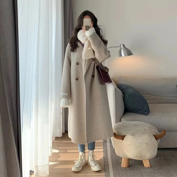 Hepburn style small women's woolen coat