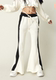 In Stock 40% off Kijun Black and White and Blue and White Woven Color-Block Flared Pants