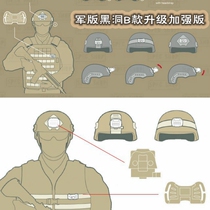 Multi-purpose black hole B outdoor rescue tactical helmet lamp Dried fish transfer multiple LED lights OPSCORE