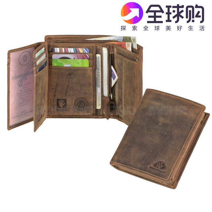 Original dress German GB wallet genuine leather male and female short money clip leather clip wallet bank card bag