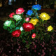 Solar rechargeable red rose lantern LED garden decoration simulation flower lantern outdoor waterproof garden lawn lamp