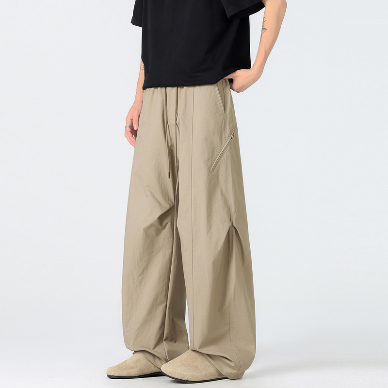 Sansenji Summer New Khaki Cargo Pants for Men, American Style Loose Straight Thin Casual Pants Trendy