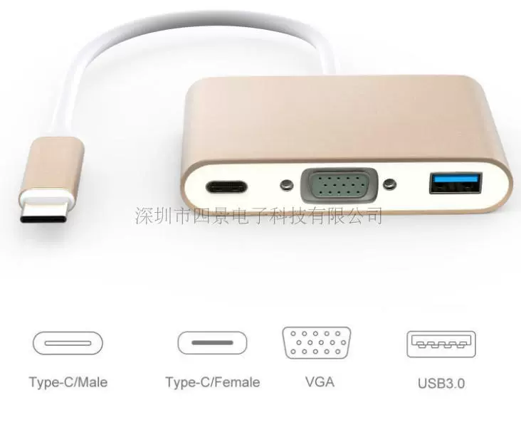 Bộ chuyển đổi Type-C USB 3.0 kết nối trung tâm Apple MacBook12 inch Bộ chuyển đổi VGA HDMI - USB Aaccessories sạc micro