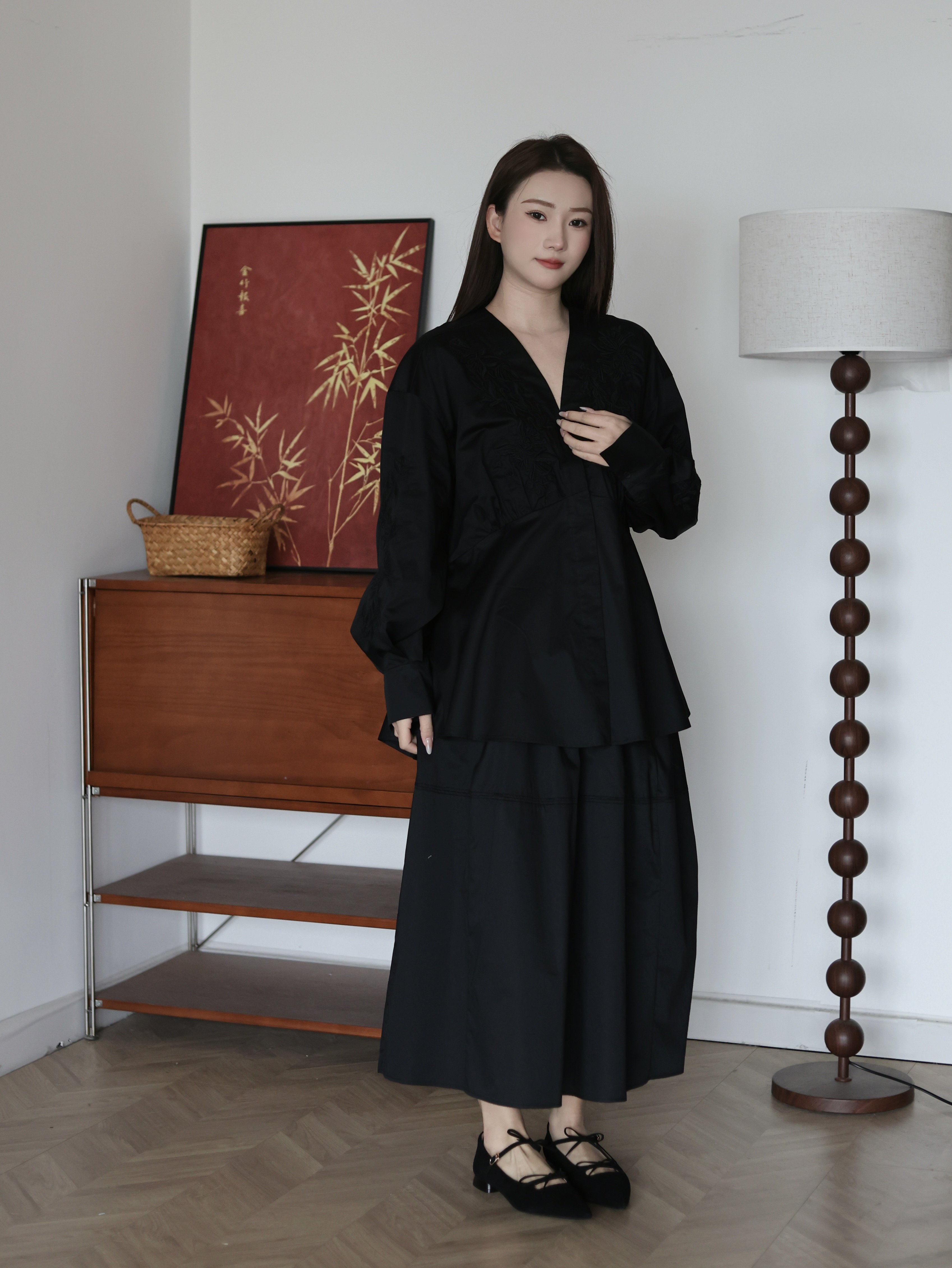 张婧仪同款千百度静音波点珍珠奶茶鞋 玛丽珍鞋型复古甜美 波点浅口