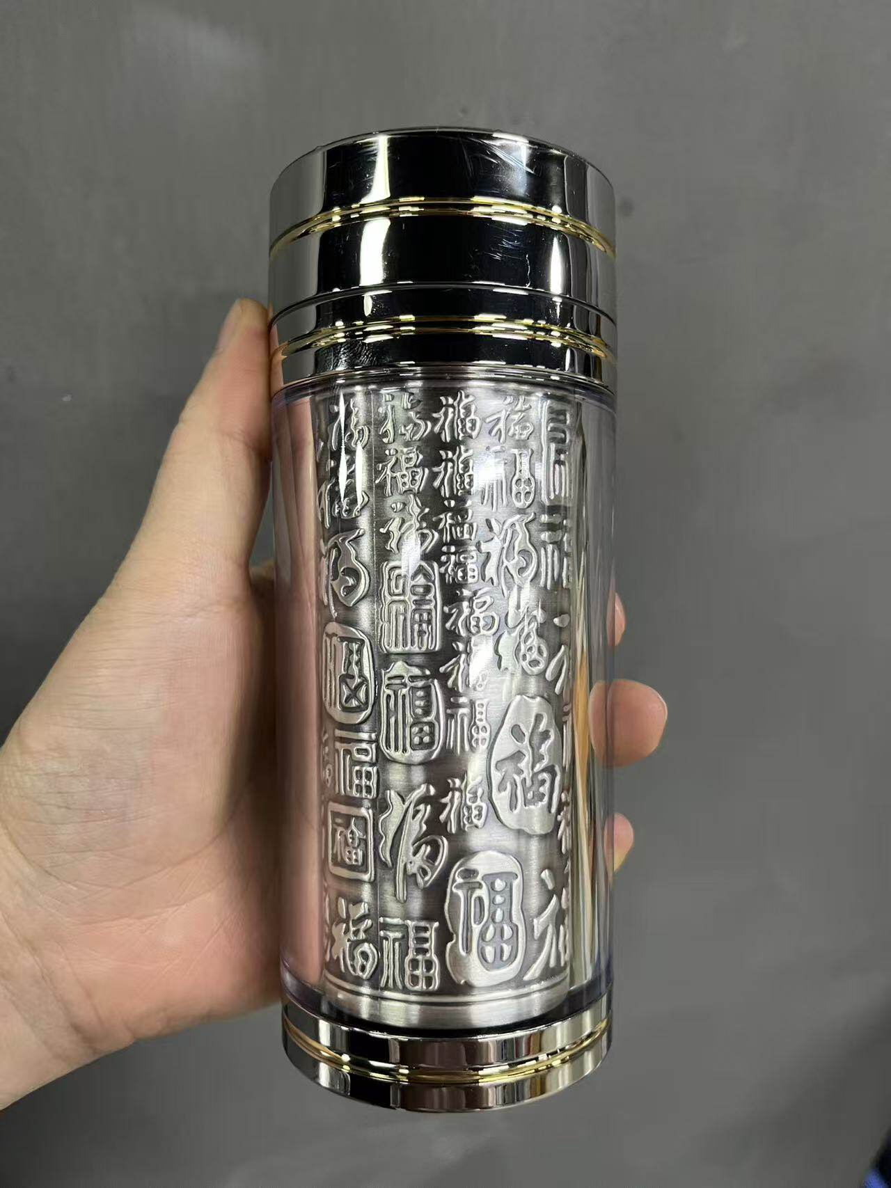 銀盃子999純銀雲南雪花銀水杯純銀內膽保溫杯足銀茶杯熟銀食用級