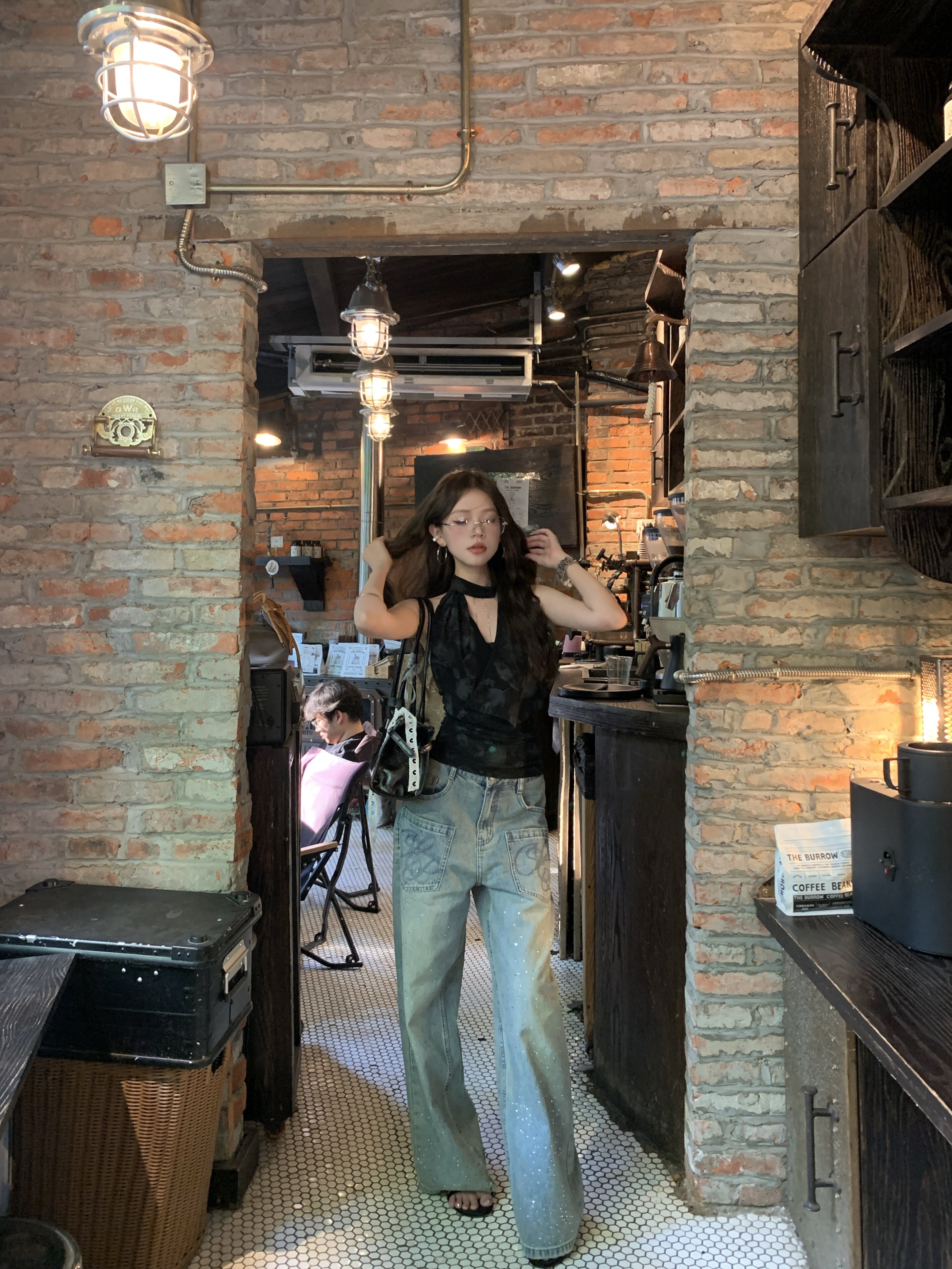 VIAPITTI夏季爆款链条荡领挂脖背心 收腰修身显瘦百搭 辣妹风与设计感并存