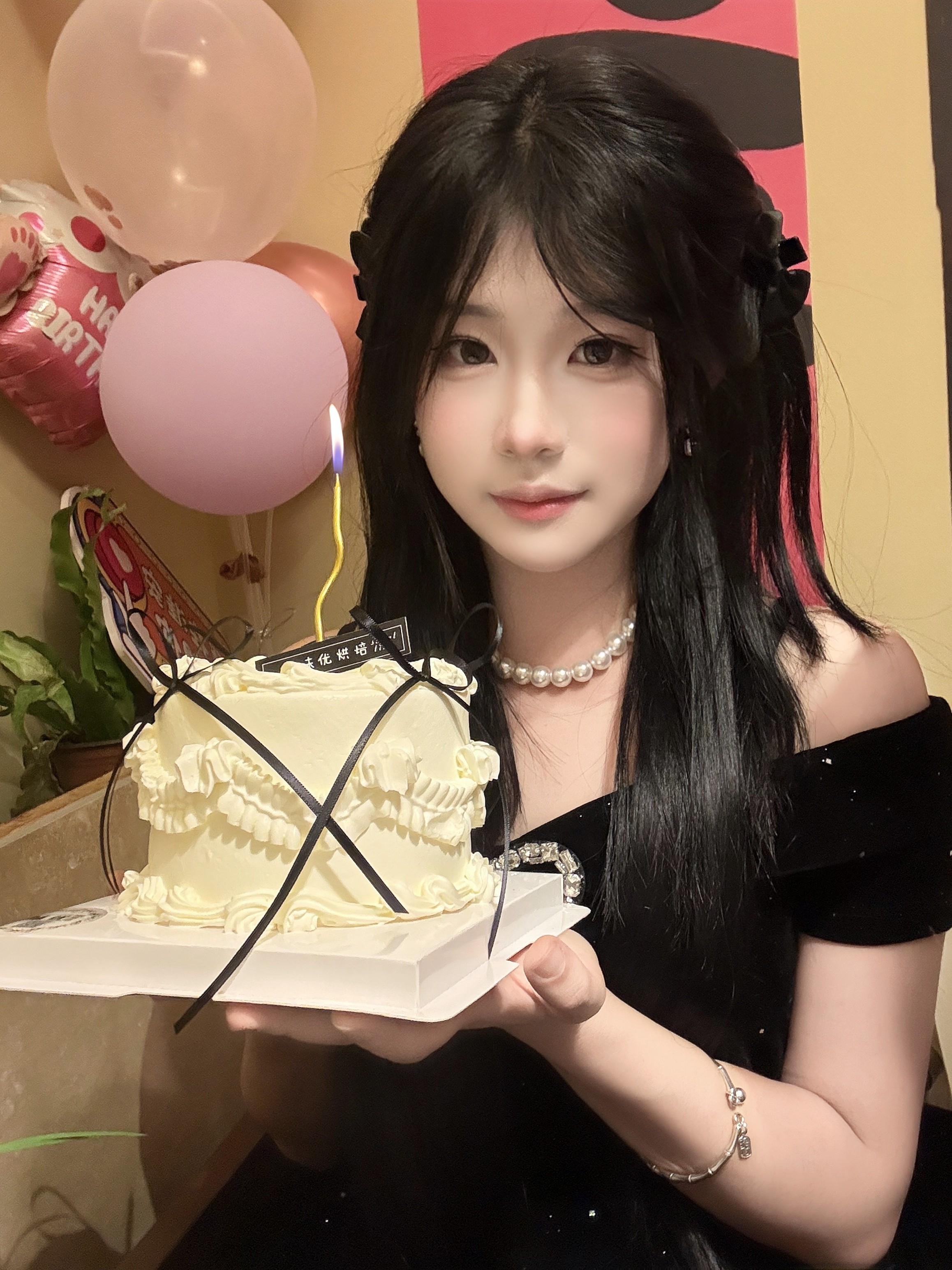 SYJ舒衣家微胖mm法式小黑裙 蓬蓬裙摆遮肉显瘦 收腰设计勾勒腰线生日礼服