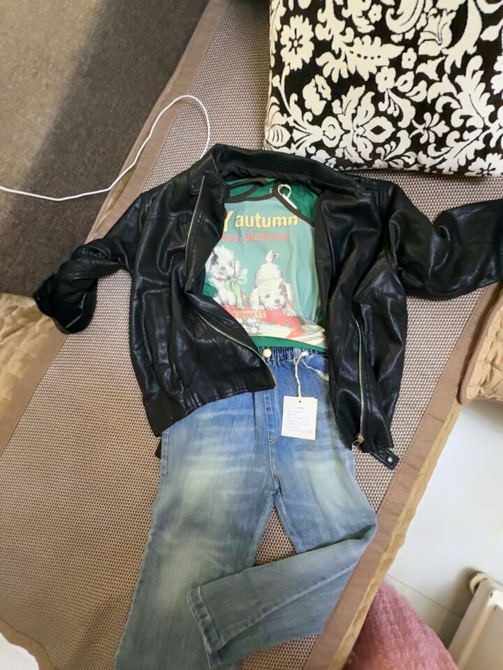 Customer photo for Black PU Jacket, 140cm
