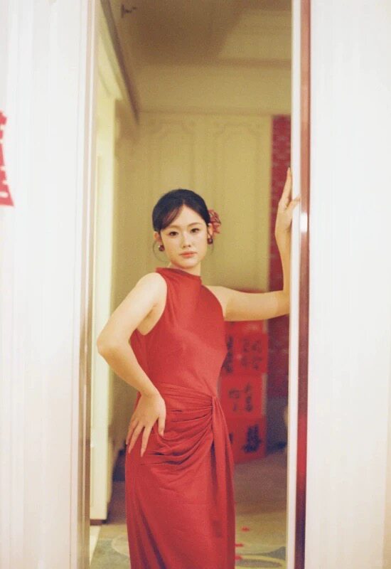 echo official「宫墙红」新中式晨袍 国风改良订婚礼服 红色喜庆大气