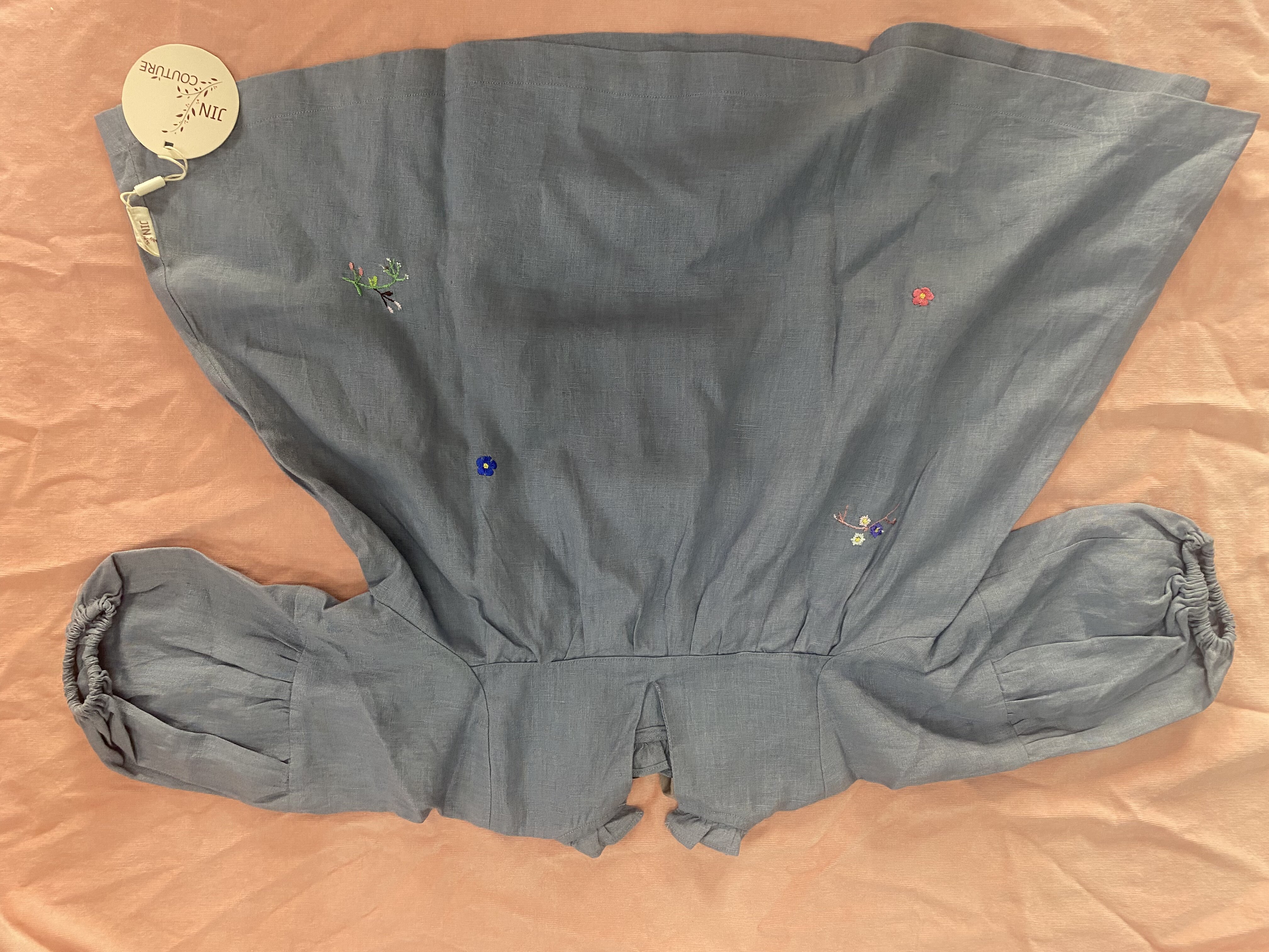 Customer photo for Tequila Blue + Grey Sash (Machine Embroidery), 110cm
