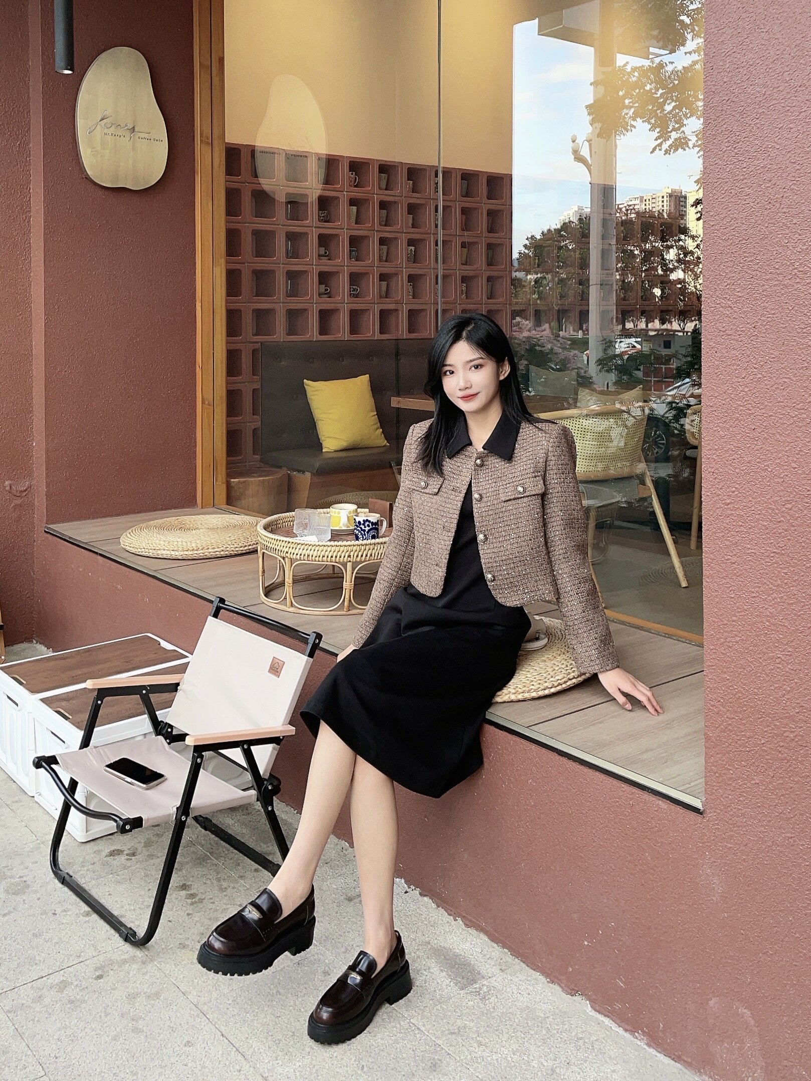 田曦薇同款百丽海鸥乐福鞋2.0 厚底增高设计拉长比例 真皮材质柔软亲肤