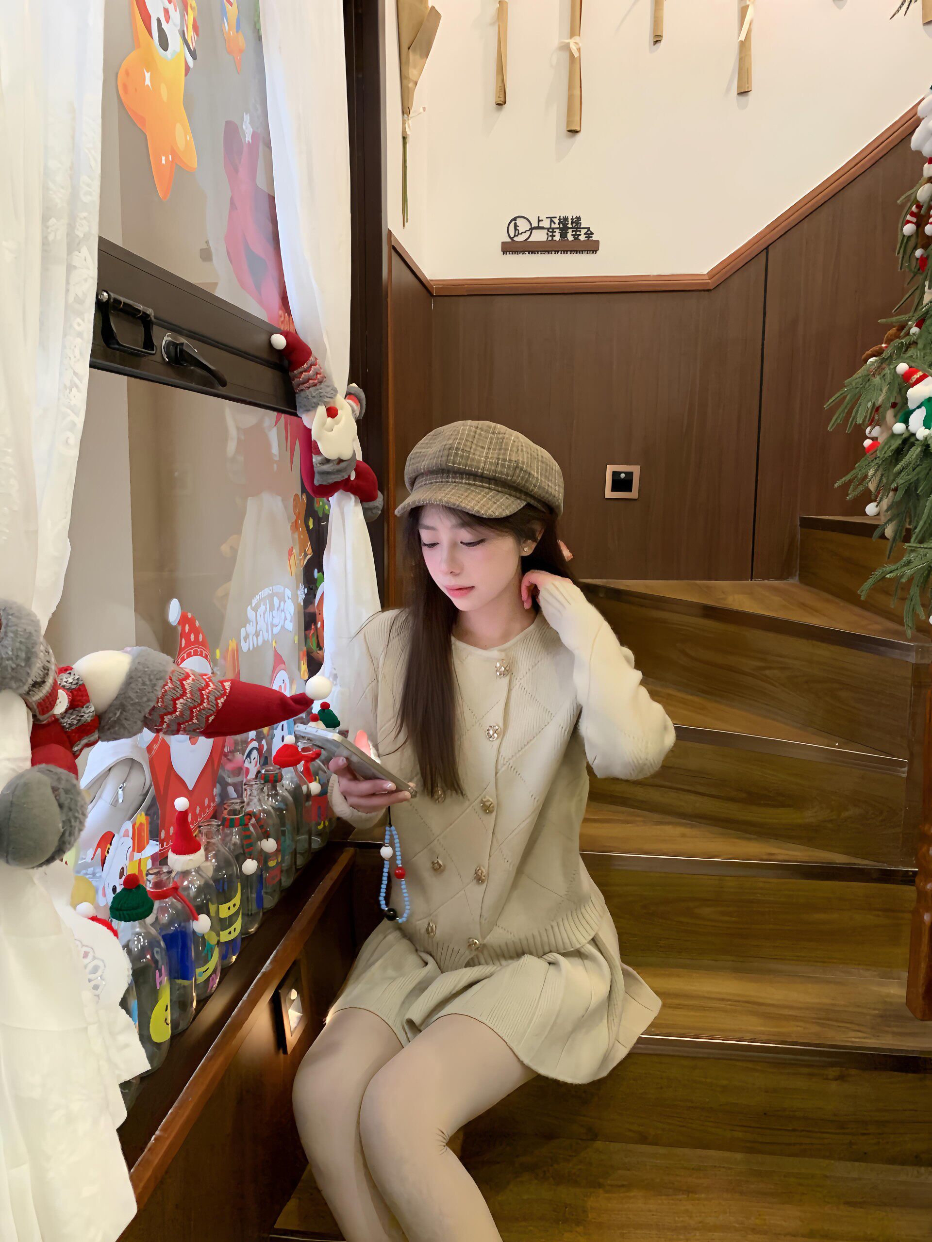 纽汇2026春季新款千金风套装 香风针织连衣裙短裙版型 小个子专属显高设计