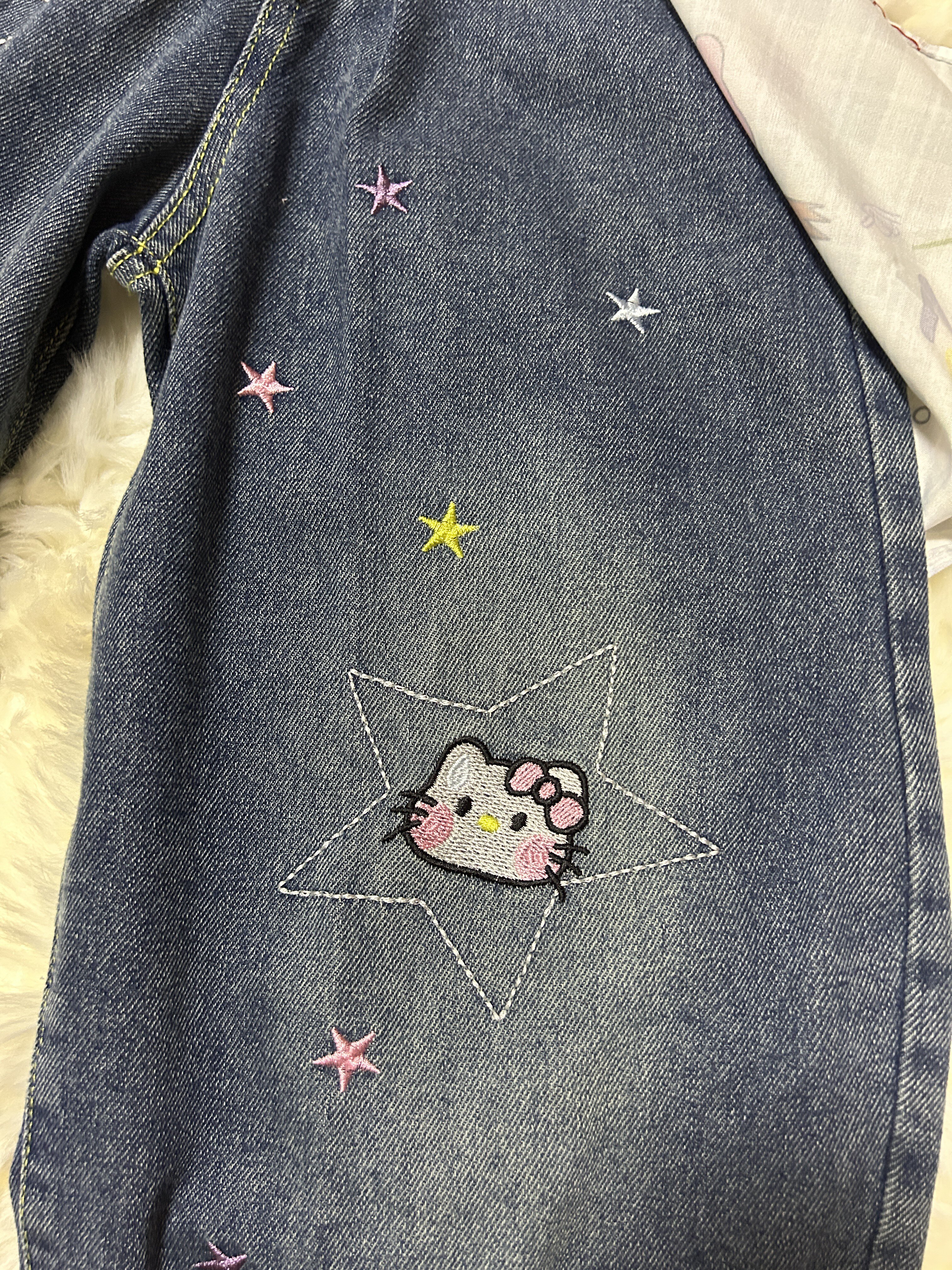 Customer photo for Blue Bandana-Print Jeans, 120cm