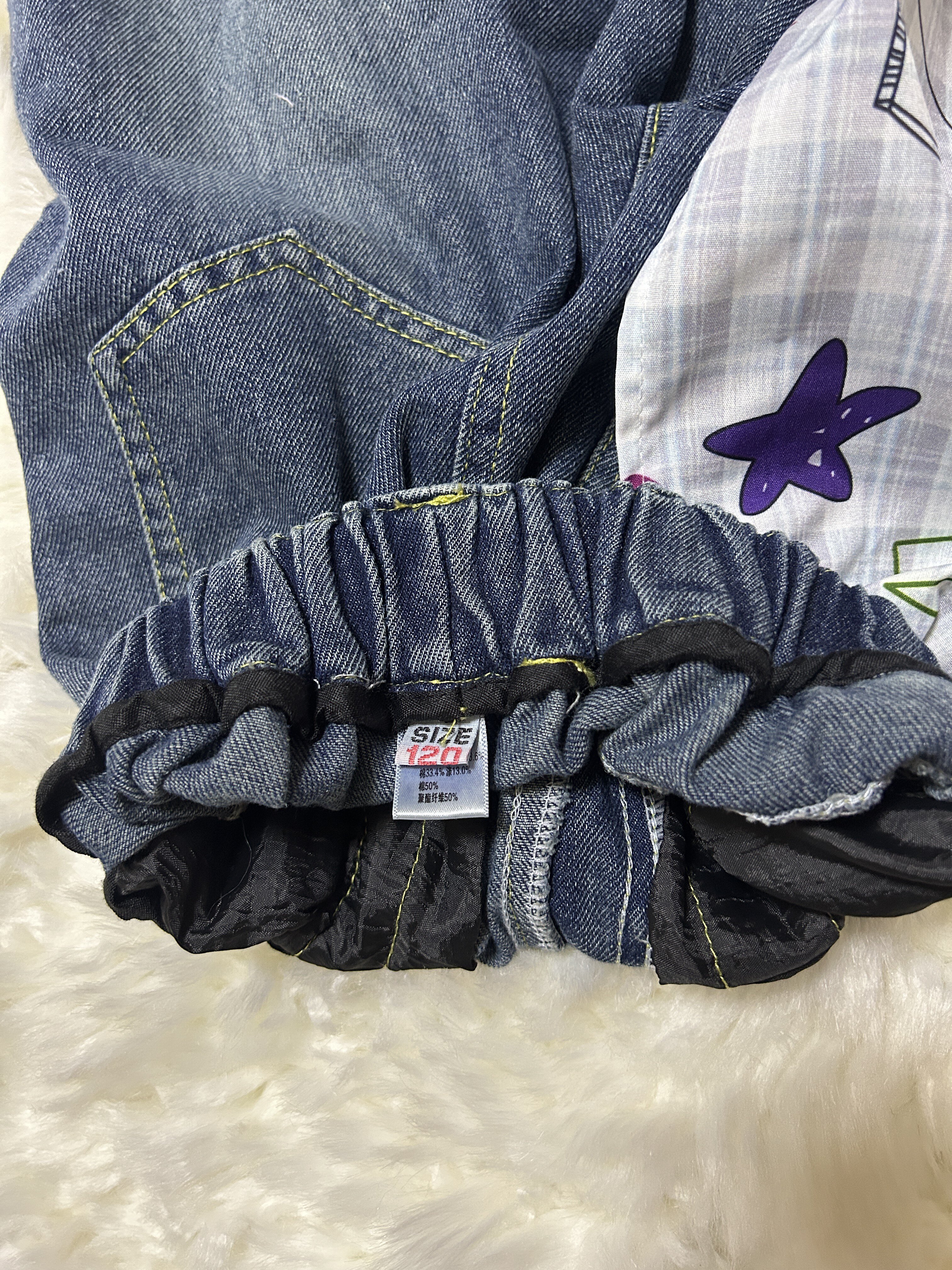 Customer photo for Blue Bandana-Print Jeans, 120cm